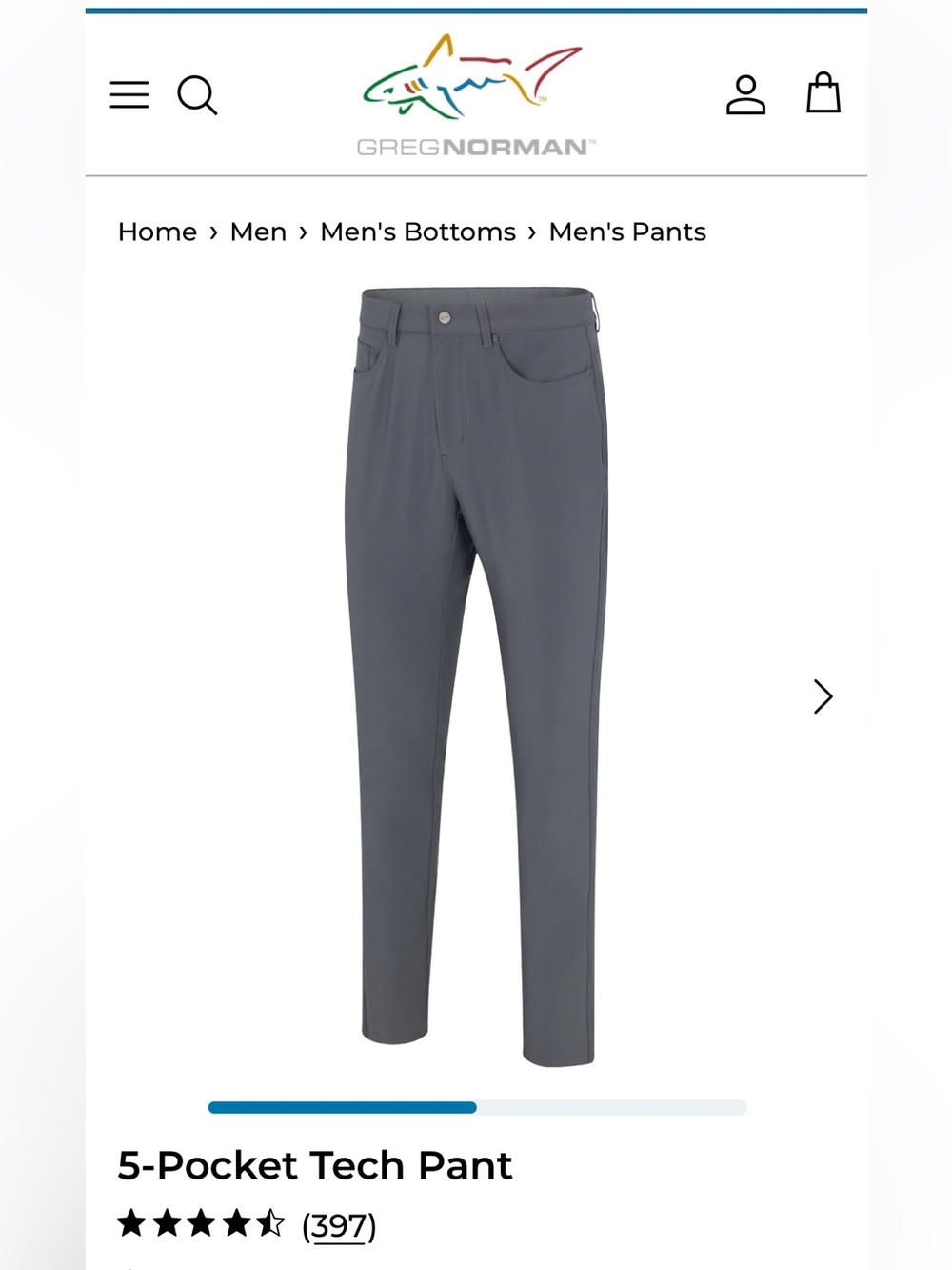 Greg Norman Collection Gray Men's Dress Golf Pants